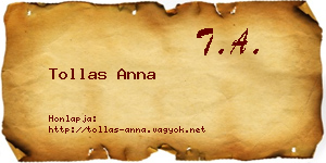 Tollas Anna névjegykártya