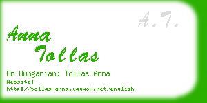 anna tollas business card